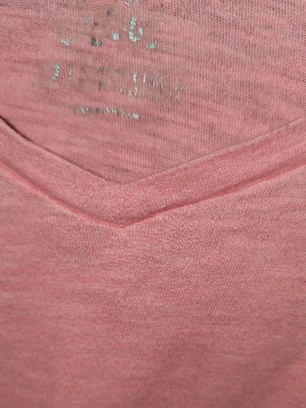 Justice Girls' Light Pink/Coral V-Neck Tee Size 12